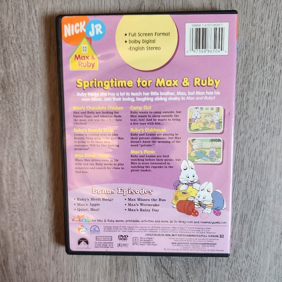 Springtime for Max & Ruby DVD Nick Jr. Children's Animated TV Show Series - Picture 2 of 8